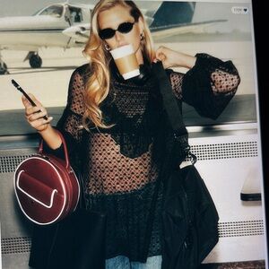 Maeve 🖤 Sheer Mesh Pullover